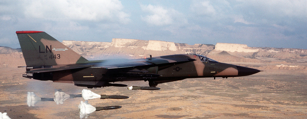F-111 dropping high drag bombs